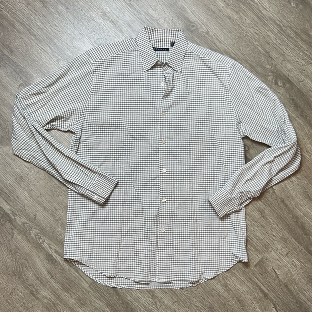 Theory Plaid Long‎ Sleeve Button Down Shirt
